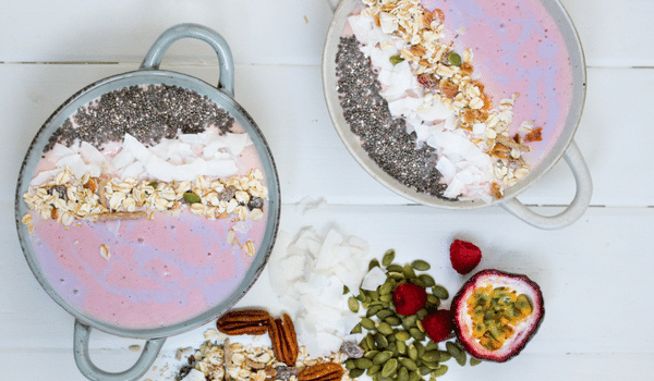 Strawberry & Banana Kefir Smoothie Bowl