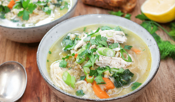Supercharged Chicken, Barley & Kale Soup