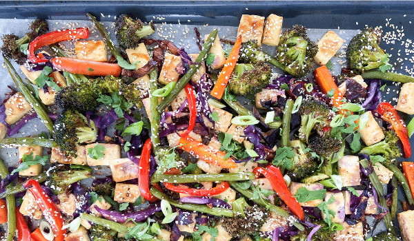 Teriyaki Tofu & Veggie Tray Bake