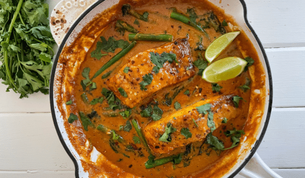 Red Coconut Salmon Curry
