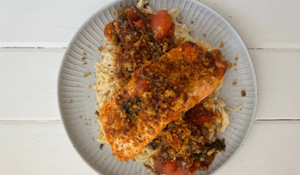 Roasted Tomatoes with Salmon