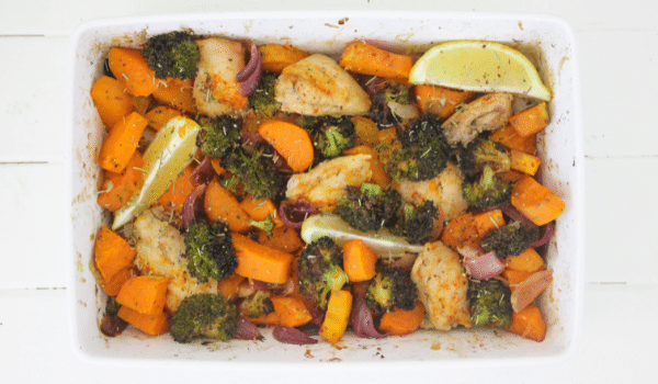 Sweet Potato & Chicken Tray Bake