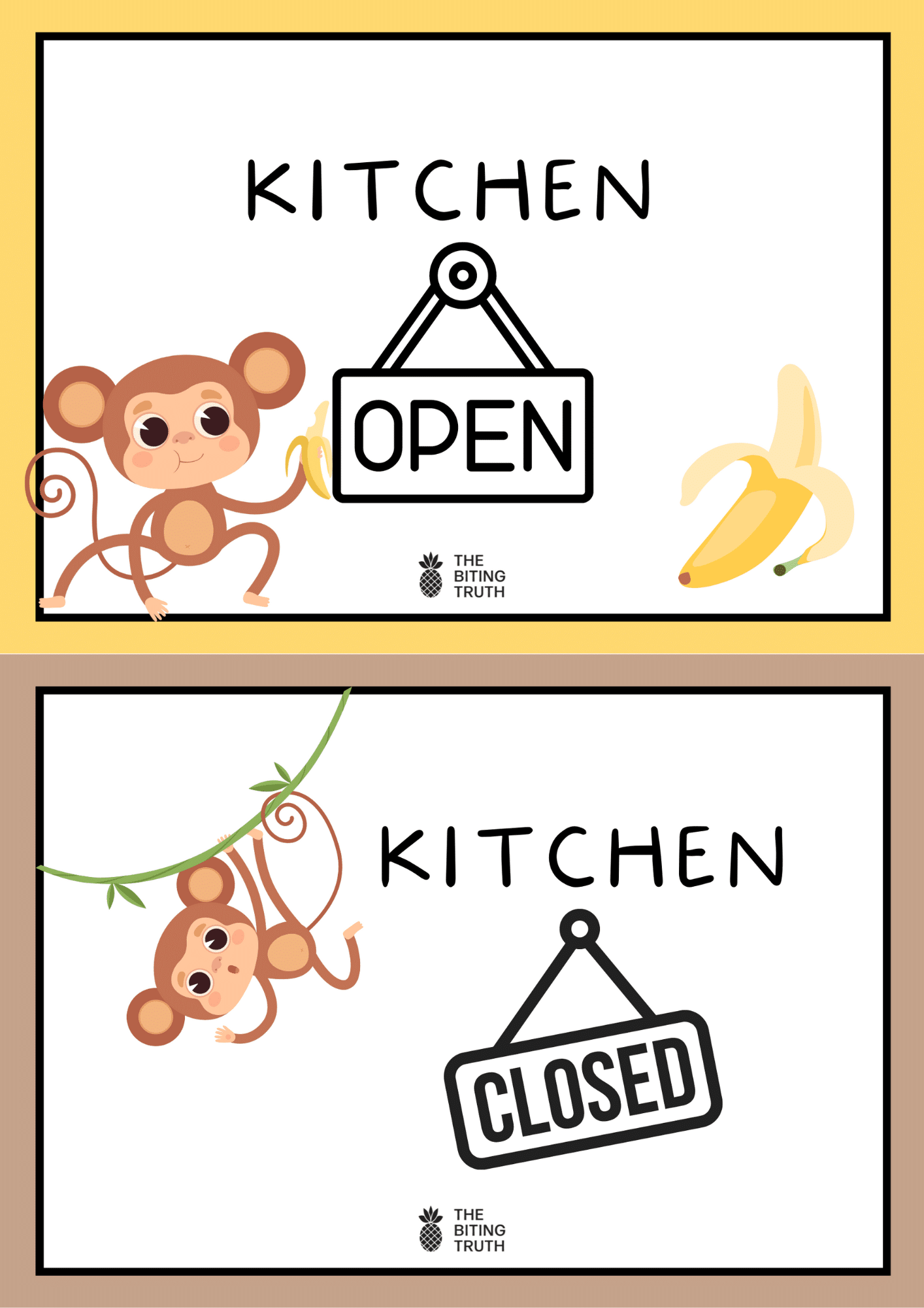 Kitchen Open/Closed Signs | The Biting Truth